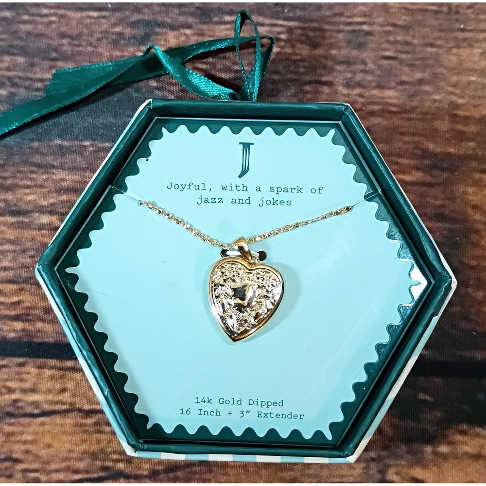 Target Initial J Heart Necklace 14k Gold Dipped 16-19 Inch Adjustable Boxed‎